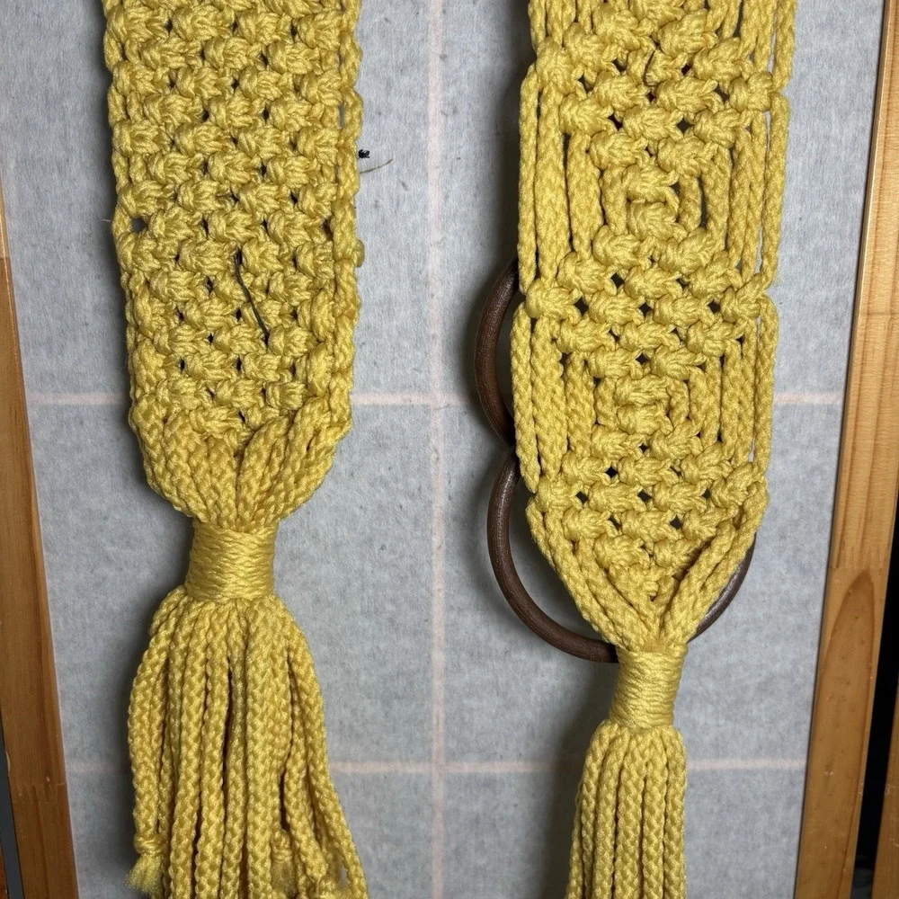 Vintage Macrame With‎ Dried Flowers Towel Hanger Wall Decor Set Cottagecore